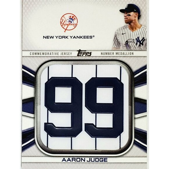 AARON JUDGE "99" JERSEY NUMBER MEDALLION 2022 TOPPS #JNM-AJ, YANKEES, MVP! - Picture 1 of 3